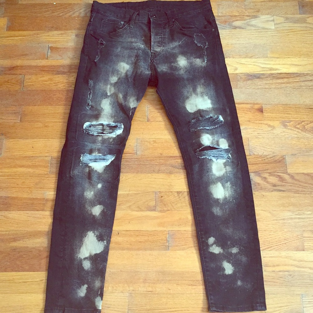 Custom Bleached Denim Jeans